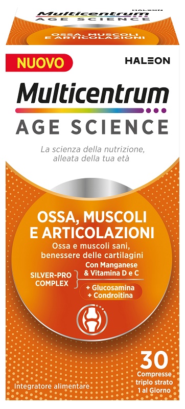 MULTICENTRUM AGE SCIENCE OSSA MUSCOLI ARTICOLAZIONI 30 COMPRESSE - Farmamood