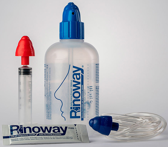 RINOWAY DOCCIA PER IRRIGAZIONE NASALE + 15 SALI ISOTONICI - Farmamood