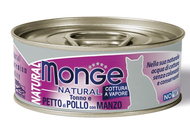 MONGE NATURAL QUALITY GATTO MONGE NATURAL PETTO DI POLLO CON MANZO 80 G - Farmamood