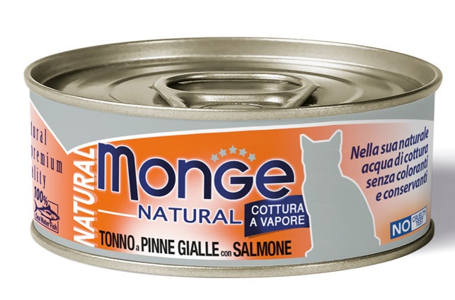 MONGE NATURAL QUALITY GATTO MONGE NATURAL TONNO DEL PACIFICO CON SALMONE 80 G - Farmamood