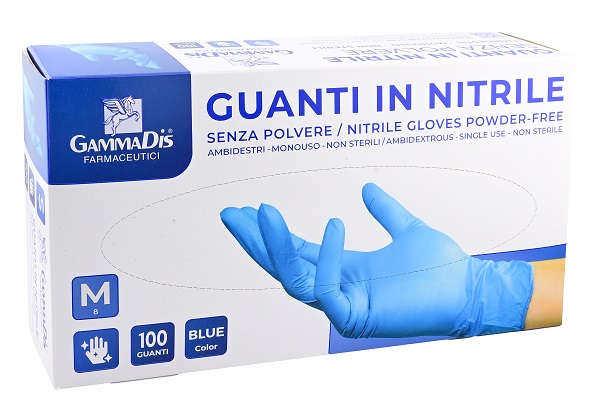 GUANTI NITRILE SENZA POLVERE MEDIUM 100 PEZZI - Farmamood