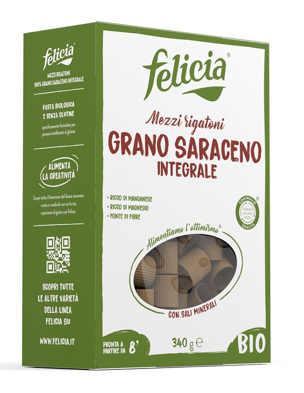 FELICIA BIO SARACENO MEZZI RIGATONI 340 G - Farmamood