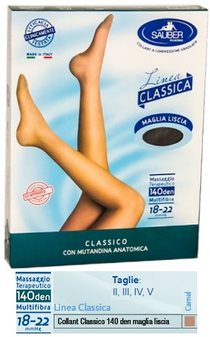 SAUBER CLASSICO COLLANT 140 DENARI MAGLIA LISCIA CAMEL 4 - Farmamood