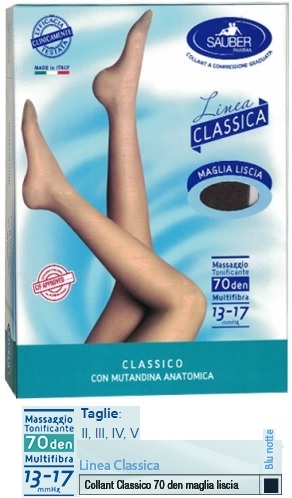 SAUBER CLASSICO COLLANT 70 DENARI MAGLIA LISCIA BLU NOTTE 4 - Farmamood