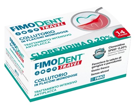 FIMODENT TRAVEL COLLUTORIO CLOREXIDINA SPDD 0,20% 14 FLACONCINI MONODOSE 10 ML - Farmamood