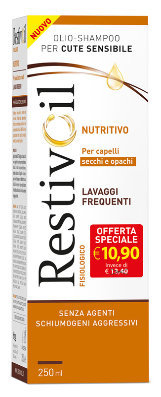 RESTIVOIL NUTRITIVO PER CAPELLI SECCHI E OPACHI LAVAGGI FREQUENTI OFFERTA SPECIALE 250 ML - Farmamood