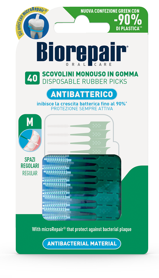 BIOREPAIR ORAL CARE ANTIBATTERICO 40 SCOVOLINI MONOUSO SPAZI REGOLARI - Farmamood
