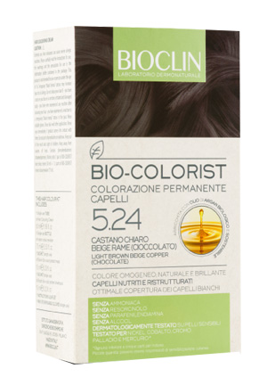 BIOCLIN BIO COLORIST 5,24 CASTANO CHIARO BEIGE RAME CIOCCOLATO - Farmamood