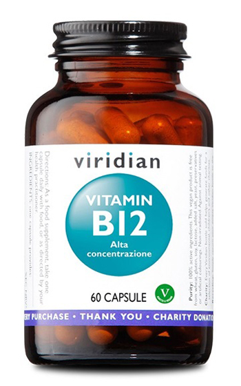 VIRIDIAN VITAMIN B12 HIGH POTENCY 60 CAPSULE VIRIDIAN VITAMINA B12 ALTA CONCENTRAZIONE - Farmamood