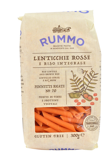 RUMMO PENNETTE RIGATE N 70 LENTICCHIE ROSSE E RISO INTEGRALE 300 G - Farmamood