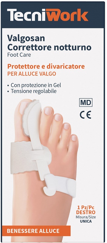 CORRETTORE NOTTURNO PER ALLUCE VALGO DESTRO MISURA UNICA VALGOSAN 1 PEZZO - Farmamood