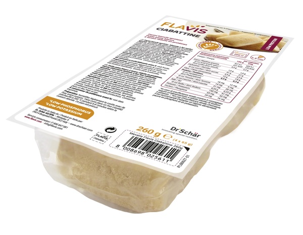 FLAVIS CIABATTINE PANINI BIANCHI APROTEICI 4 PEZZI DA 65 G - Farmamood