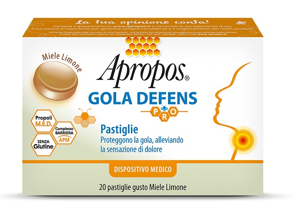 APROPOS GOLA DEFENS PRO 20 PASTIGLIE MIELE LIMONE - Farmamood