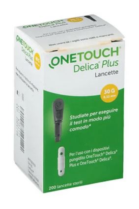 LANCETTE PUNGIDITO ONETOUCH DELICA PLUS 200 PEZZI - Farmamood