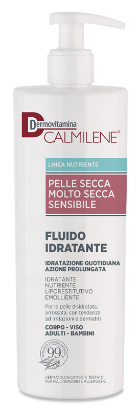 DERMOVITAMINA CALMILENE FLUIDO IDRATANTE PER PELLE SECCA, MOLTO SECCA E SENSIBILE 500 ML - Farmamood