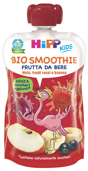 HIPP BIO SMOOTHIES MELA/BAN/FRUTTI ROSSI 120 ML - Farmamood