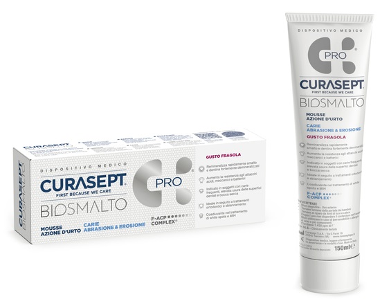CURASEPT BIOSMALTO MOUSSE CARIE FRAGOLA 50 ML - Farmamood