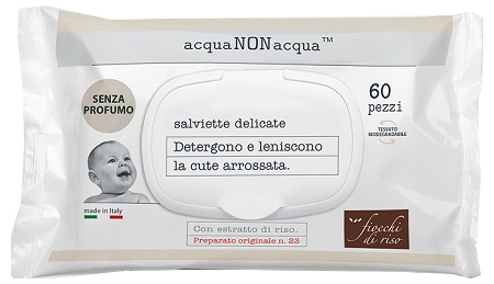 FIOCCHI DI RISO ACQUA NON ACQUA SENZA PROFUMO 60 SALVIETTE - Farmamood