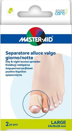 MASTER-AID FOOT CARE DIVARICATORE ALLUCE GIORNO/NOTTE TAGLIA L 2 PEZZI - Farmamood