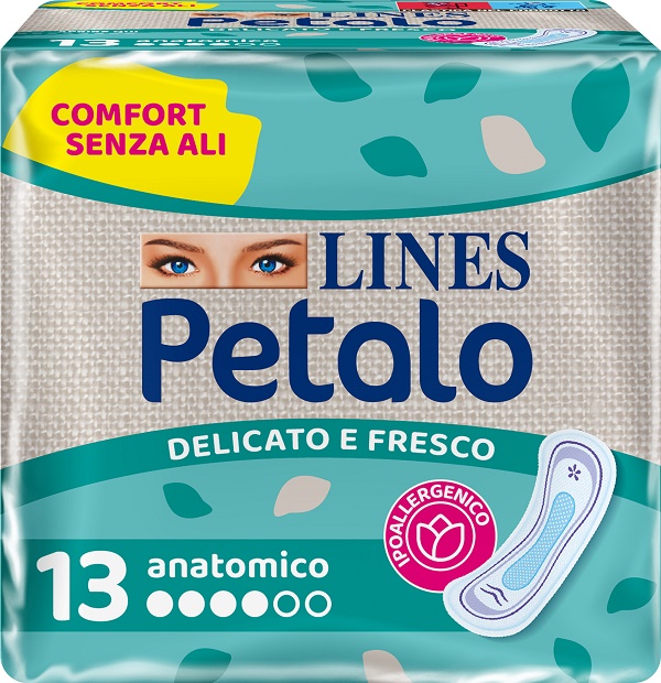 LINES PETALO BLU ASSORBENTE ANATOMICO 13 PEZZI - Farmamood