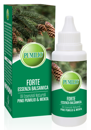PUMILIO FORTE ESSENZA BALSAMICA OLI ESSENZIALI NATURALI PINO PUMILIO & MENTA 40 ML - Farmamood