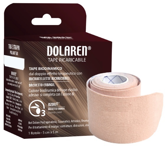 DOLAREN TAPE RICARICABILE CEROTTO TERAPEUTICO BEIGE CM 5X5 M IN ROTOLO - Farmamood