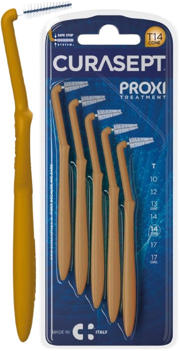 CURASEPT PROXI ANGLE T14 CONE OCRA/DARK GOLD - Farmamood