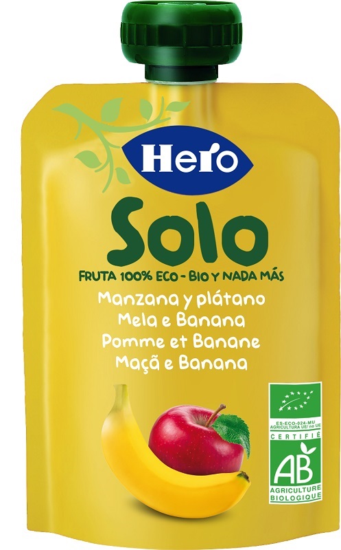 HERO SOLO FRUTTA FRULLATA 100% BIO MELA/BANANA 100 G - Farmamood