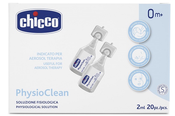 SOLUZIONE FISIOLOGICA PER AEROSOL CHICCO PHYSIOCLEAN 20 X 2 ML - Farmamood