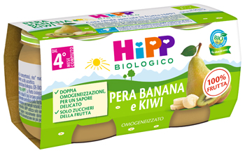 HIPP BIO OMOGENEIZZATO KIWI/BANANA/PERA 2X80 G - Farmamood