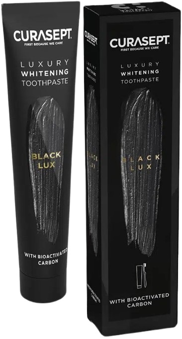 CURASEPT BLACK LUXURY WHITENING DENTIFRICIO 75 ML - Farmamood