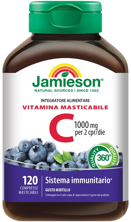 JAMIESON VITAMINA C 1000 MIRTILLO 120 COMPRESSE MASTICABILI - Farmamood