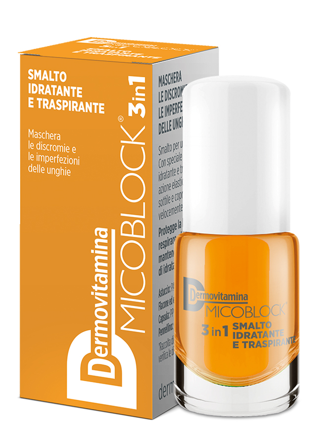 DERMOVITAMINA MICOBLOCK 3 IN 1 SMALTO IDRATANTE E TRASPIRANTE GIALLO 5 ML - Farmamood