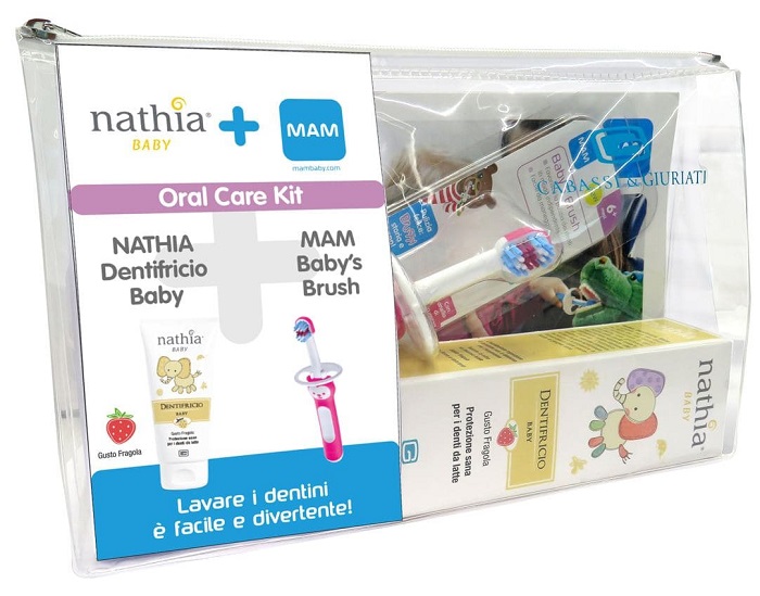 ORAL CARE KIT NEUTRO 1 DENTIFRICIO BABY NATHIA 50 ML + 1 MAM BABY'S BRUSH - Farmamood