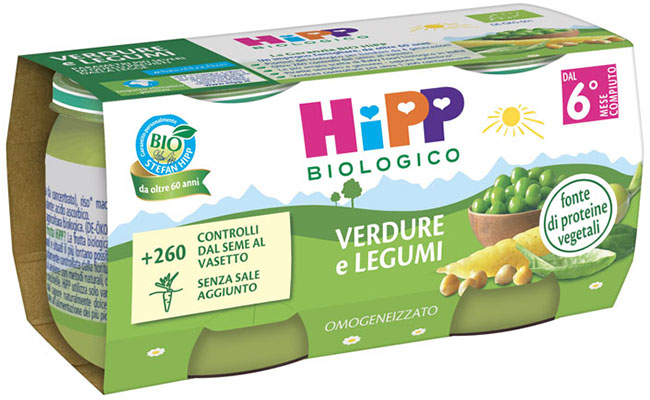 HIPP BIO OMOGENEIZZATO VERDURE/LEGUMI 2X80 G - Farmamood