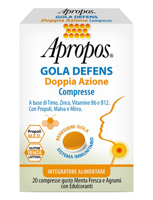 APROPOS GOLA DEFENS DOPPIA AZIONE 20 COMPRESSE - Farmamood