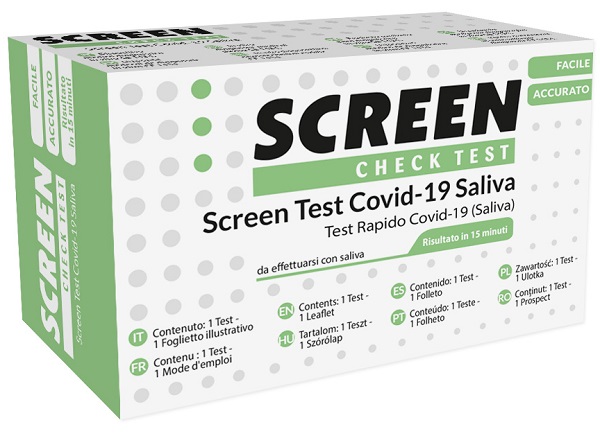 TEST ANTIGENICO RAPIDO COVID-19 SCREEN AUTODIAGNOSTICO DETERMINAZIONE QUALITATIVA ANTIGENI SARS-COV-2 IN CAMPIONI SALIVARI MEDIANTE IMMUNOCROMATOGRAFIA - Farmamood