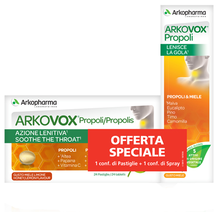 ARKOVOX PROPOLI PACK 24 COMPRESSE + SPRAY 30 ML - Farmamood