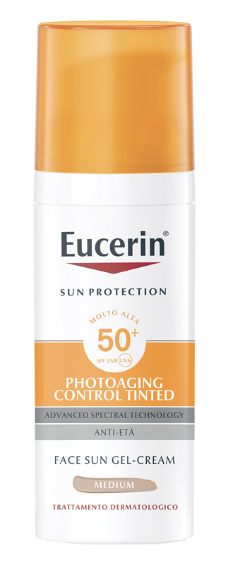 EUCERIN SUN PHOTOAGING CONTROL TINTED GEL CREME SPF50+ MEDIUM 50 ML - Farmamood