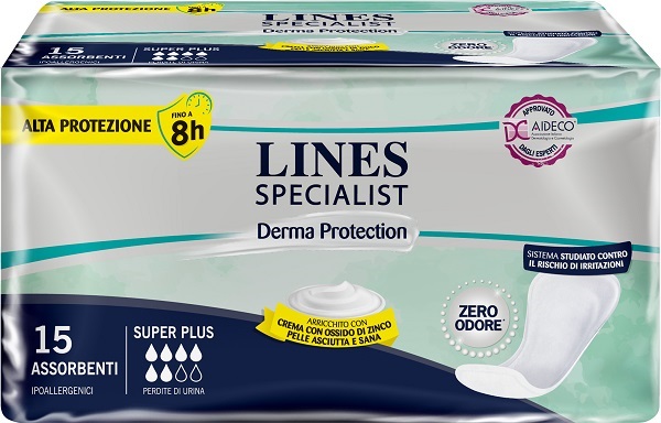 PANNOLONE PER INCONTINENZA LINES SPECIALIST DERMA SUPER 15 PEZZI - Farmamood