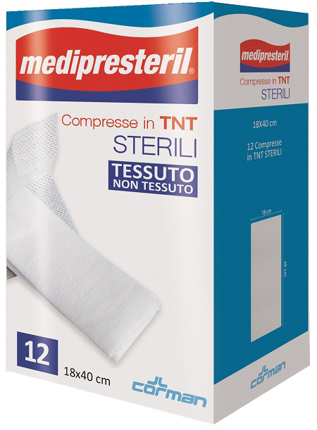 COMPRESSE STERILI TNT MEDIPRESTERIL 18X40 CM 12 PEZZI - Farmamood