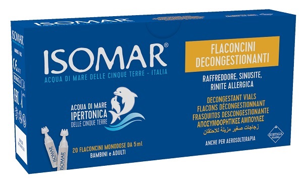 ISOMAR FLACONCINI DECONGESTIONANTI SOLUZIONE IPERTONICA 20 FLACONCINI 5 ML - Farmamood
