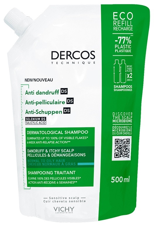 DERCOS ECO RICARICA SHAMPOO ANTI FORFORA 500 ML - Farmamood