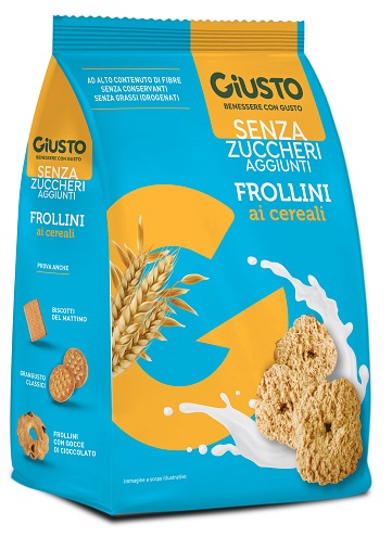 GIUSTO SENZA ZUCCHERO FROLLINI AI CEREALI SENZA ZUCCHERO 350 G - Farmamood