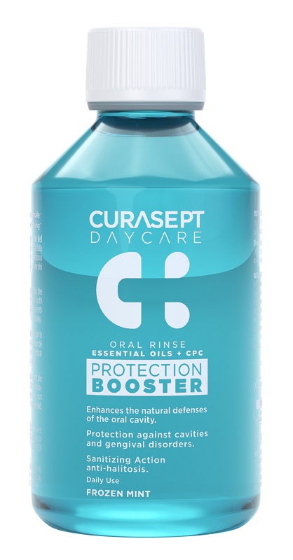 CURASEPT DAYCARE COLLUTORIO PROTECTION BOOSTER FROZEN MINT 500 ML - Farmamood