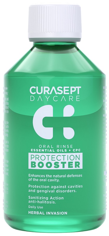 CURASEPT DAYCARE COLLUTORIO PROTECTION BOOSTER HERBAL INVESION 100 ML - Farmamood