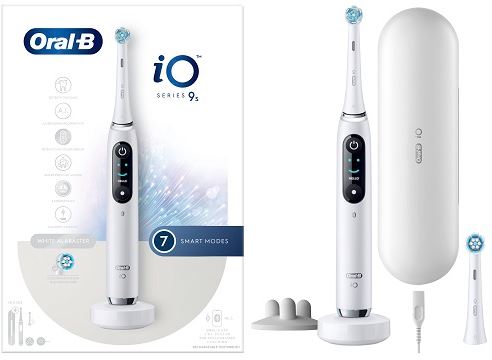 ORAL-B IO 9 WHITE SPAZZOLINO ELETTRICO + 2 REFILL TESTINE CON CUSTODIA DA VIAGGIO - Farmamood