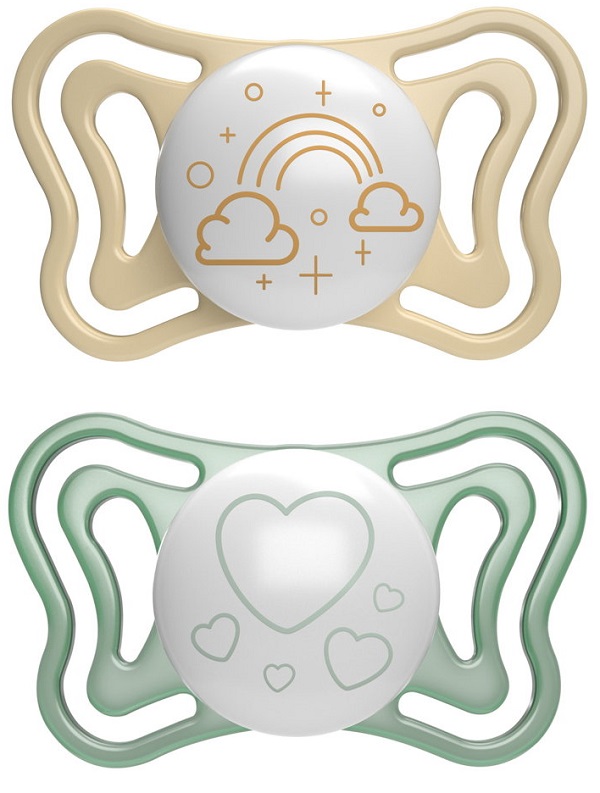 CHICCO SUCCHIETTO LIGHT LUMI SILICONE 2-6M 2 PEZZI - Farmamood