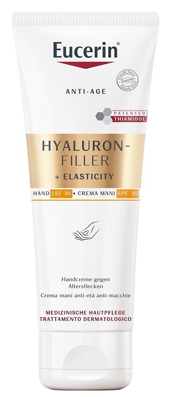 EUCERIN HYALURON FILLER + ELASTICITY CREMA MANI ANTI MACCHIE 75 ML - Farmamood