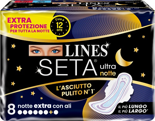 LINES SETA ULTRA ASSORBENTI NOTTE 8 PEZZI - Farmamood